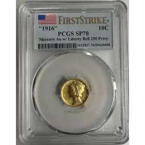 1916 W  (2026) PCGS SP70 First Strike Gold Mercury Dime (Dime Only)