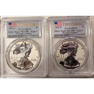 2021 2 Coin Reverse Proof Set PCGS PR70 First Strike