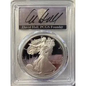 1991-S $1 Silver Eagle David Hall Signature, DCAM