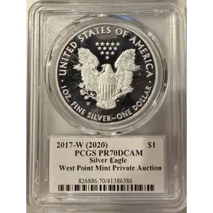 2017-W (2020) $1 Silver Eagle WP Mint Private Auction Release Paul C. Balan, DCAM
