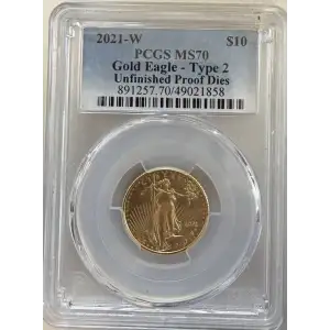 2021-W $10 Gold Eagle - Type 2 Unfinished Proof Dies