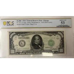 $1,000 1934  High Denomination Notes 2211-G