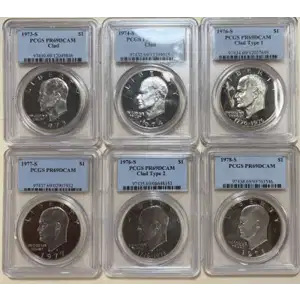 1971-1978 11 Piece Eisenhower Proof Silver Dollar Set All PCGS PR69DCAM