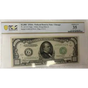$1,000 1934-A.  High Denomination Notes 2212-G