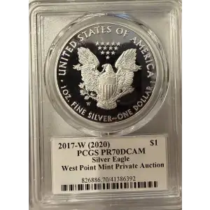 2017-W (2020) $1 Silver Eagle WP Mint Private Auction Release Paul C. Balan, DCAM