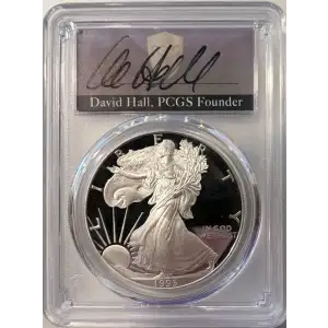 1993-P $1 Silver Eagle David Hall Signature, DCAM