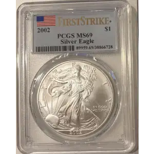 2003  Silver Eagle PCGS MS69 First Strike Flag Label [DUPLICATE for #547102]