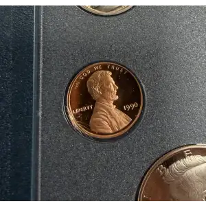 1990 No S Prestige Proof Set - Six Coin Set - Box & COA