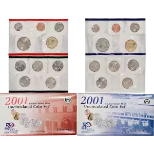2001-P&D U.S. Uncirculated Set: 20-Coin Set in Original Packaging