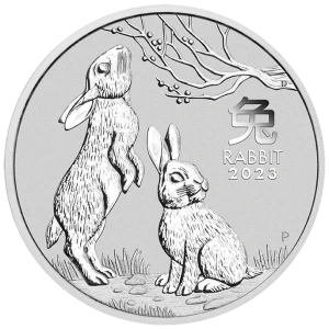 2023 2oz Australian Perth Mint Silver Lunar Series III: Year of the Rabbit (2)