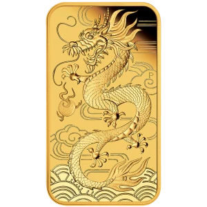 2018 Australian Perth Mint 1oz Dragon Gold rectangular coin